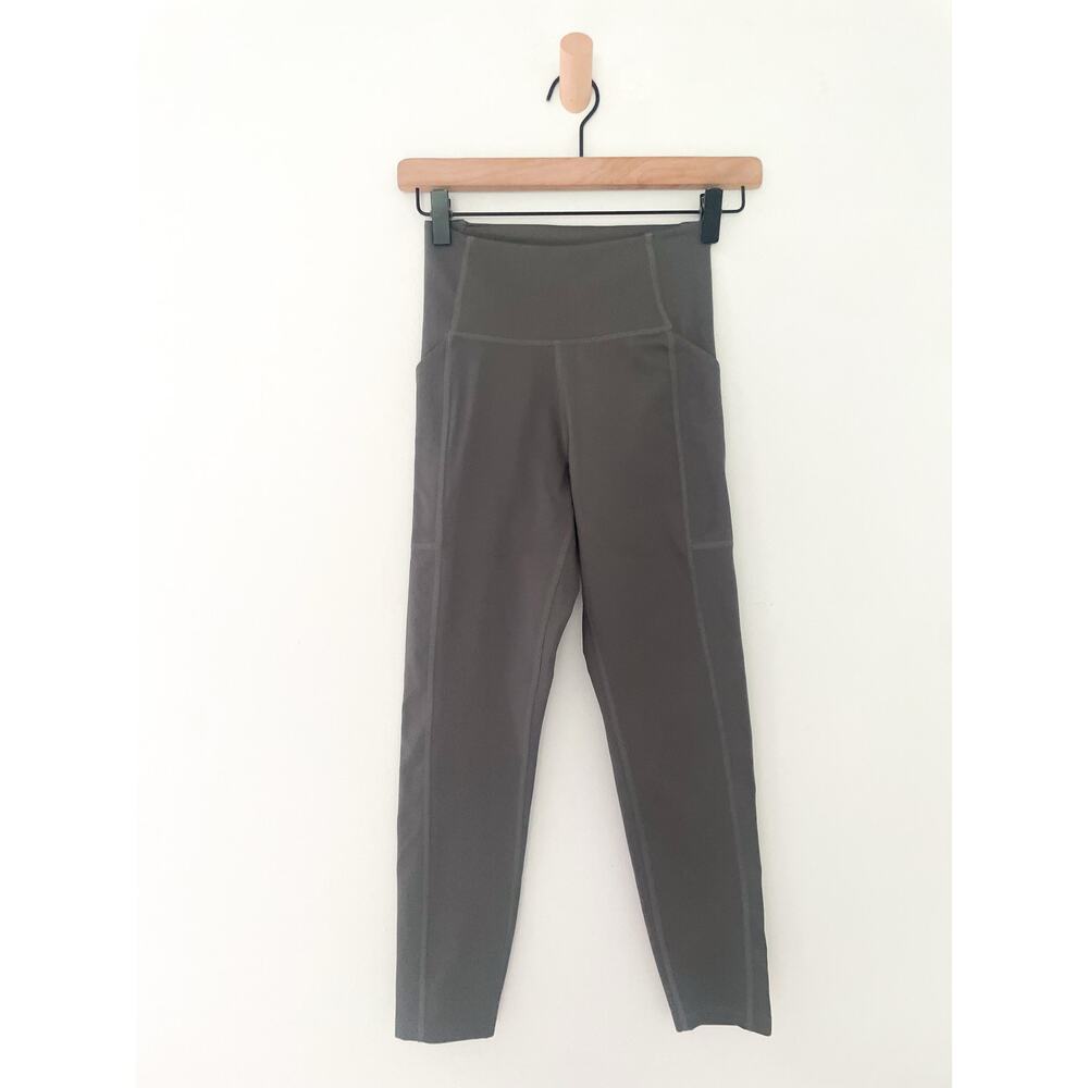 Girlfriend Collective High Rise Leggings Size XS Olive Green Stash Pocket
